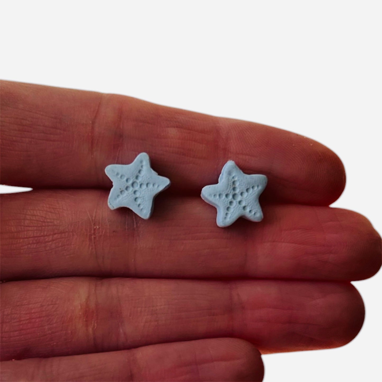 Polymer Clay Starfish Earrings - Handmade Hypoallergenic Coastal Beach Jewelry